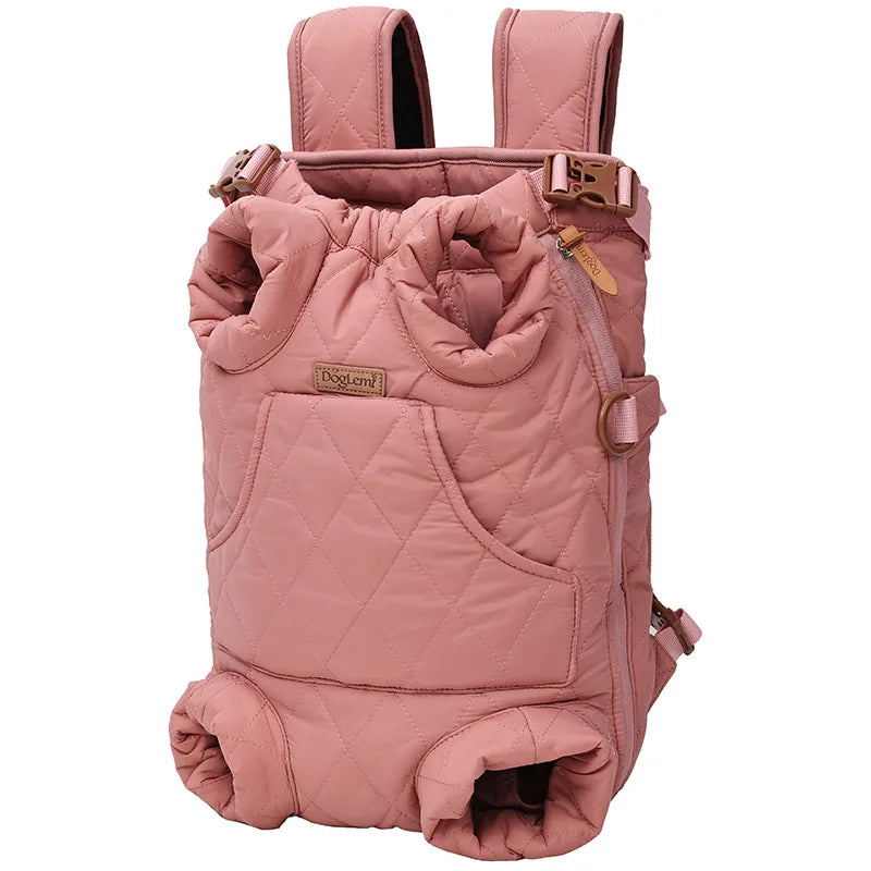 Winter Pet Dog Backpack - Insulated Warm Cat Carrier, Hands-Free Portable Travel Bag for Small Dogs, Windproof and Safe